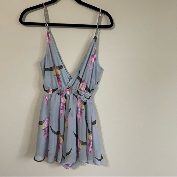 Revolve Show Me Your MuMu Olympia Romper Lite Bright Bull - Picture 6 of 8